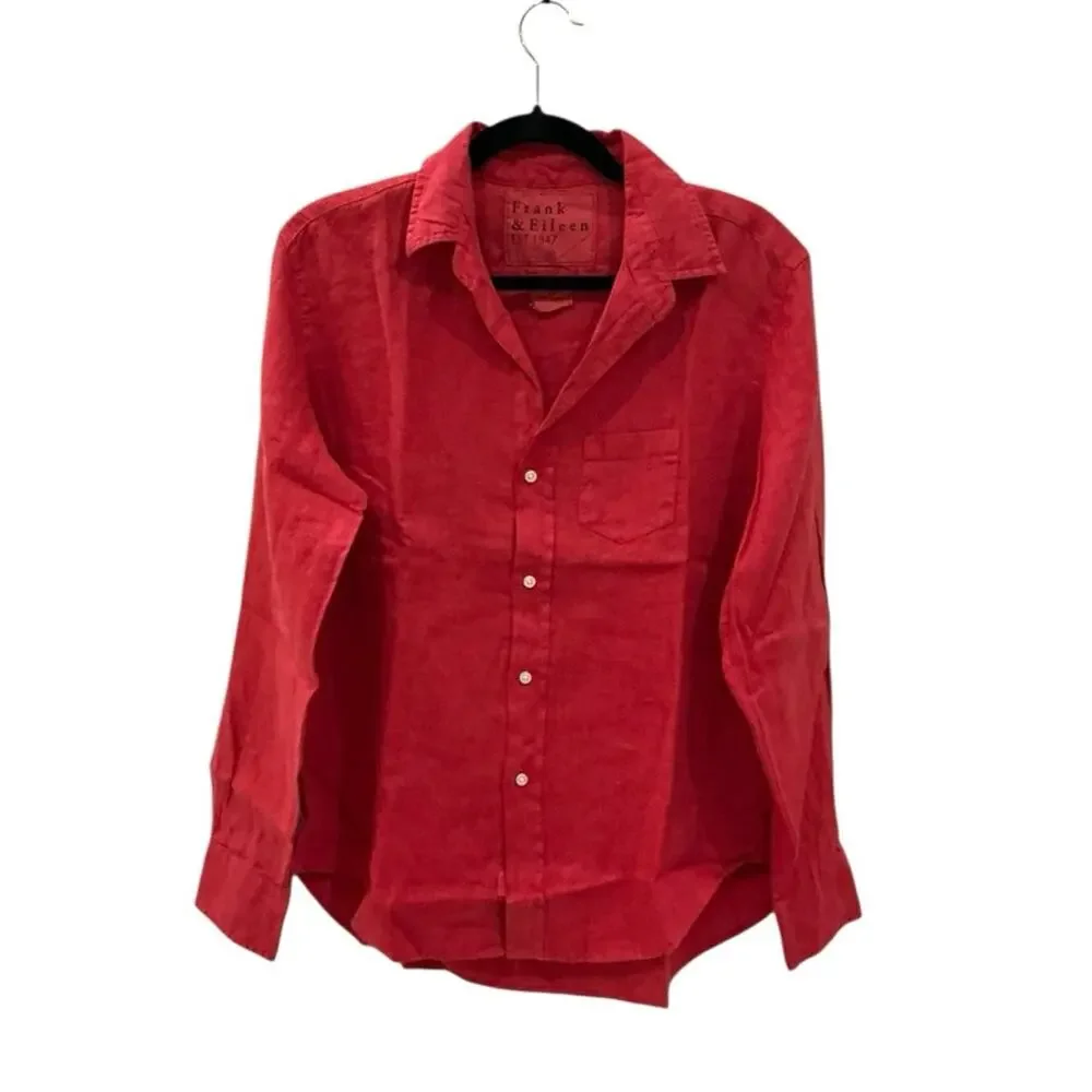 Frank & Eileen Tuscany Getaway Set Summer Red Linen Size XS NWT - Picture 3 of 11